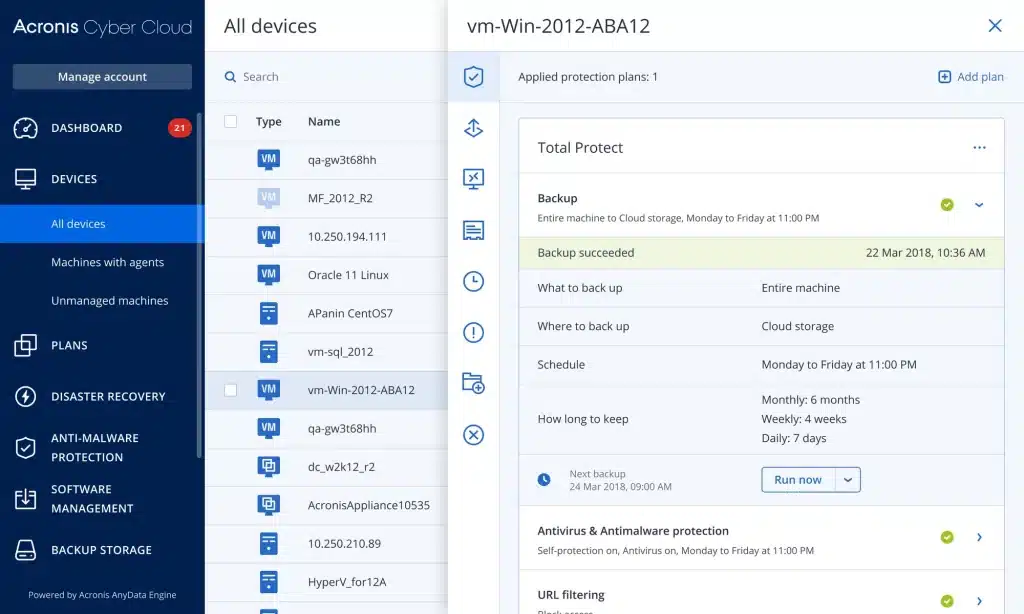 Acronis Sauvegarde