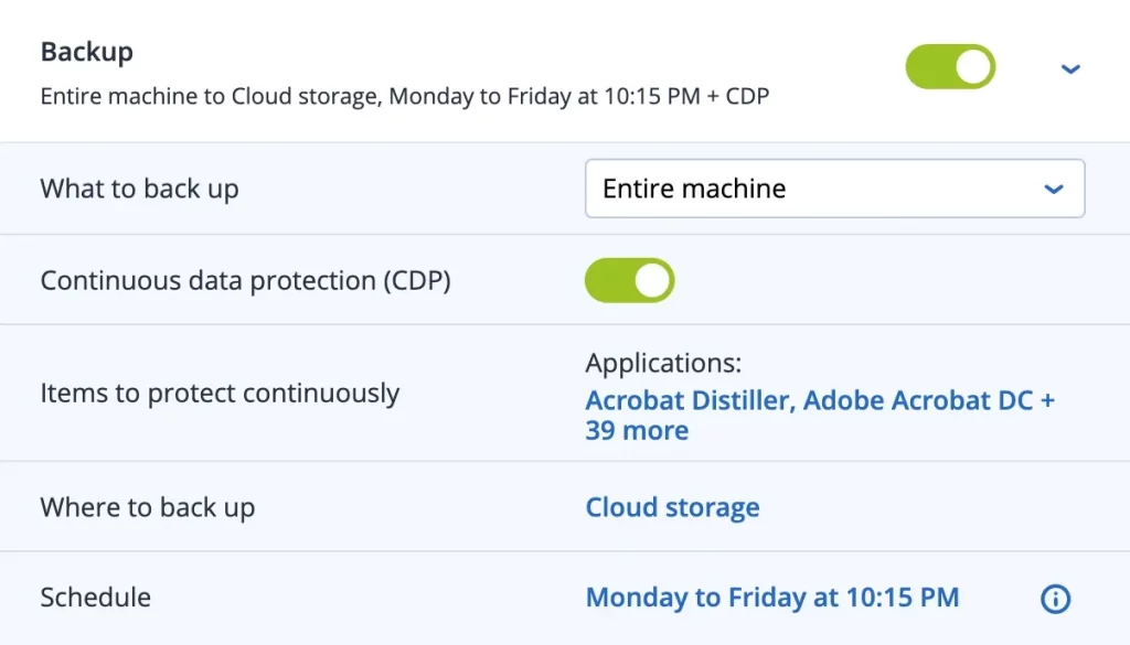 Acronis Sauvegarde