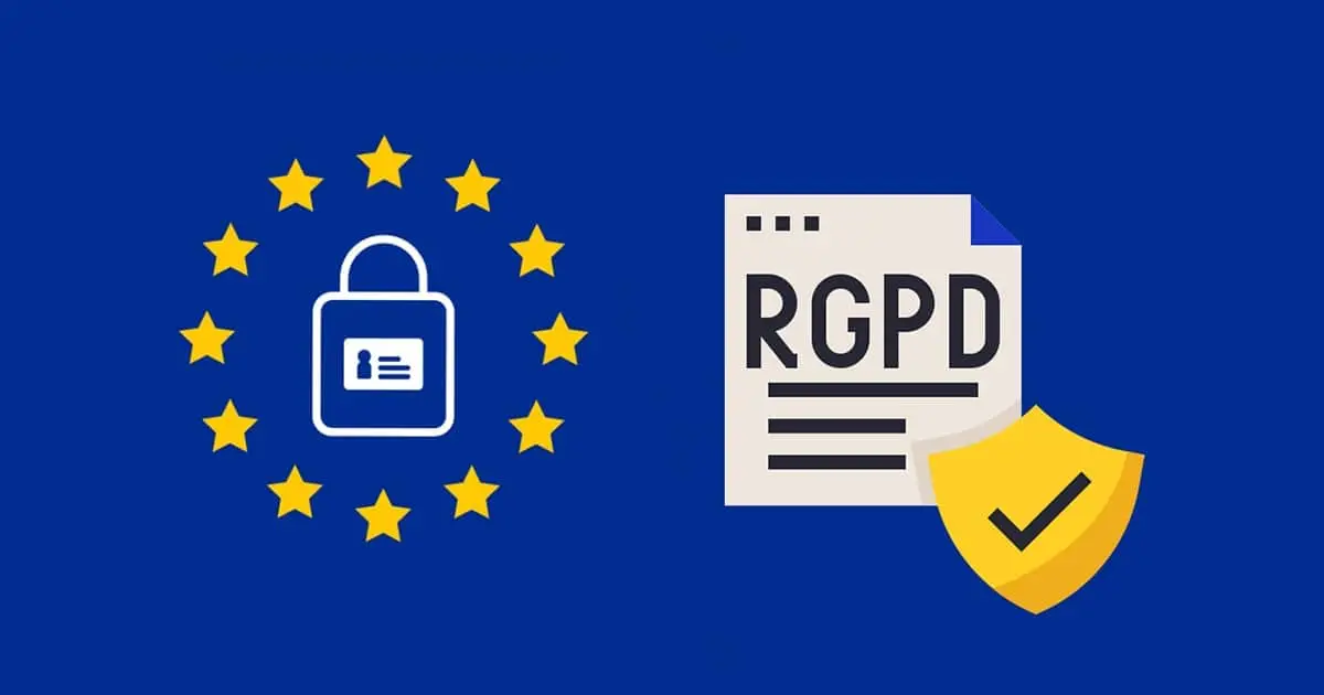 Illustration du RGPD européen avec cadenas et document sécurisé, symbole de la conformité des entreprises normandes à la protection des données personnelles.