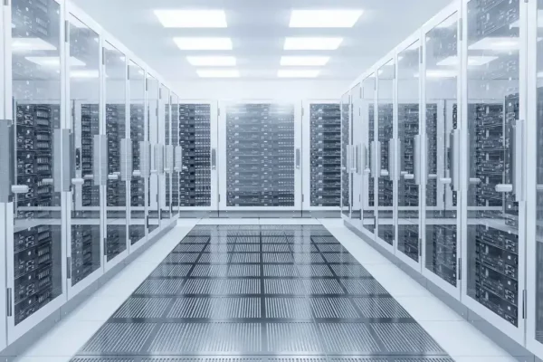 Salle de serveurs dédiée à la sauvegarde informatique des données d'entreprise